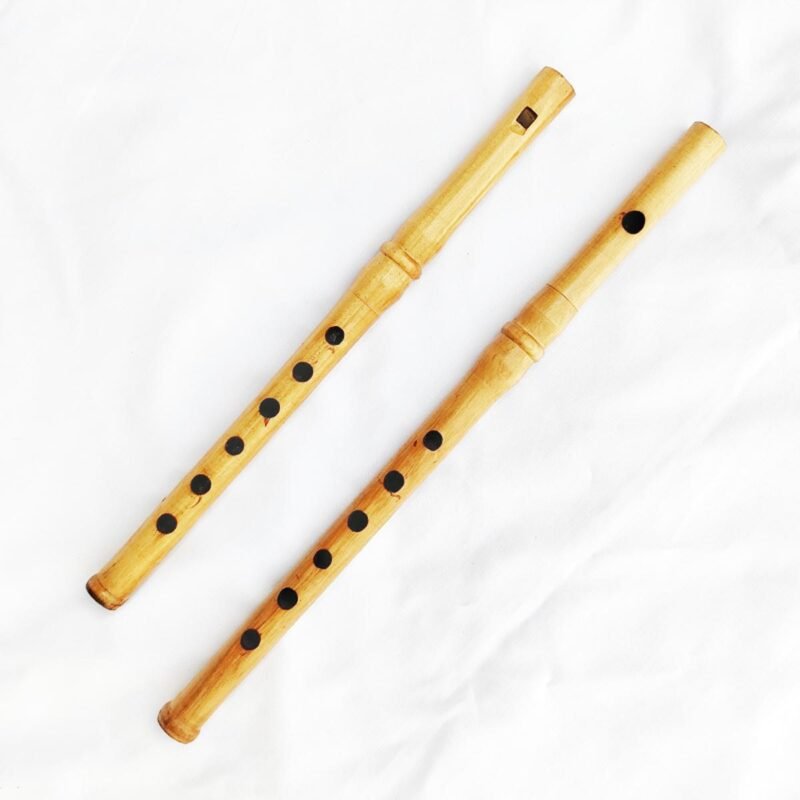 Traditional Bansuri Handcrafted Set of two Piece/Front Blown Whistle type Fipple & Side Blown Flute - Image 5